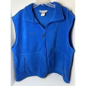 Columbia Fleece Vest Full Zip Sleeveless Outdoor Casual Blue XXL‎